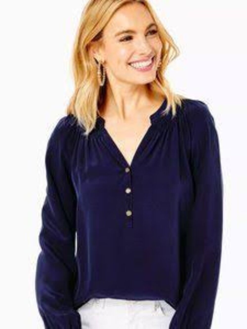 Lilly Pulitzer NWT True Navy Elsa Silk Top Size Small